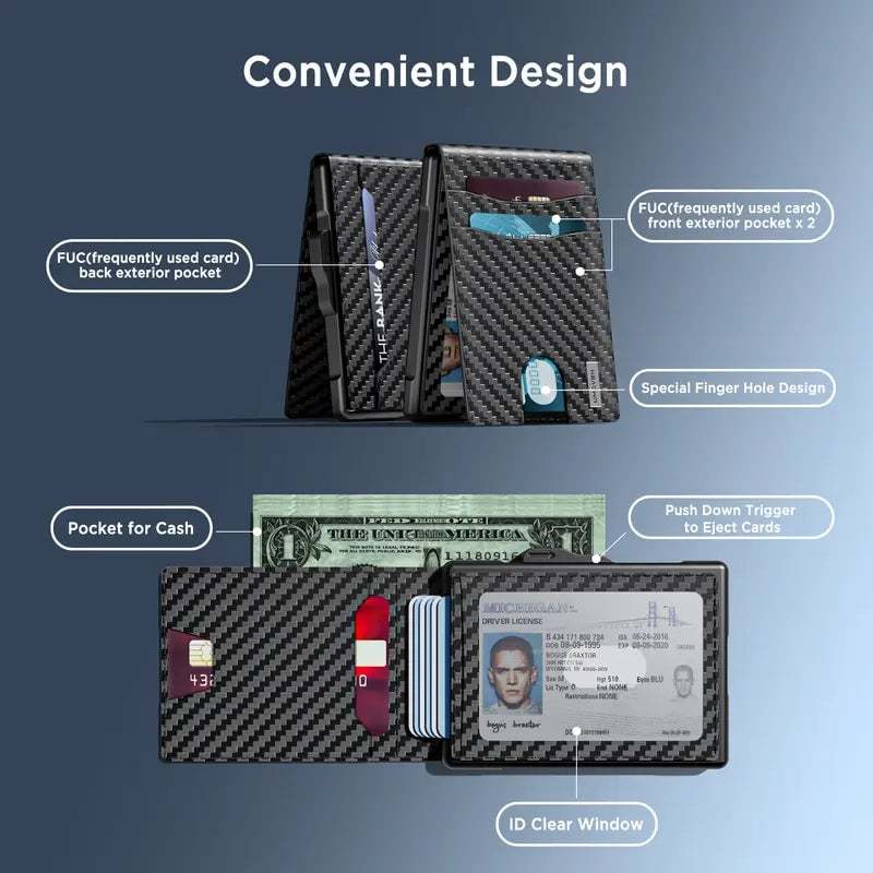 🔥 Last Day 52% OFF💵Minimalist Wallet - Pop-Up Card Design For Faster Everyday Carry