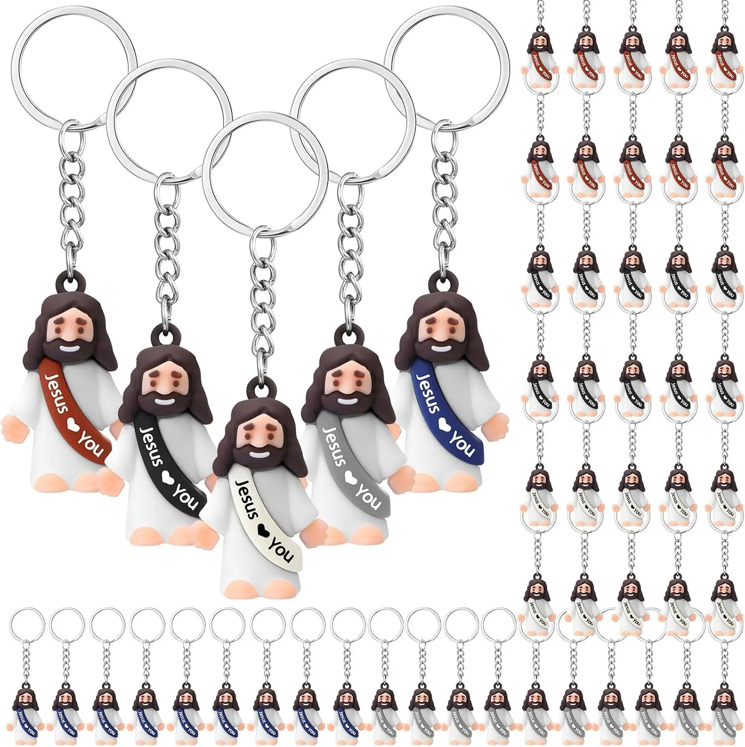 Jesus Loves You Mini Keychains, 24/48 Pcs