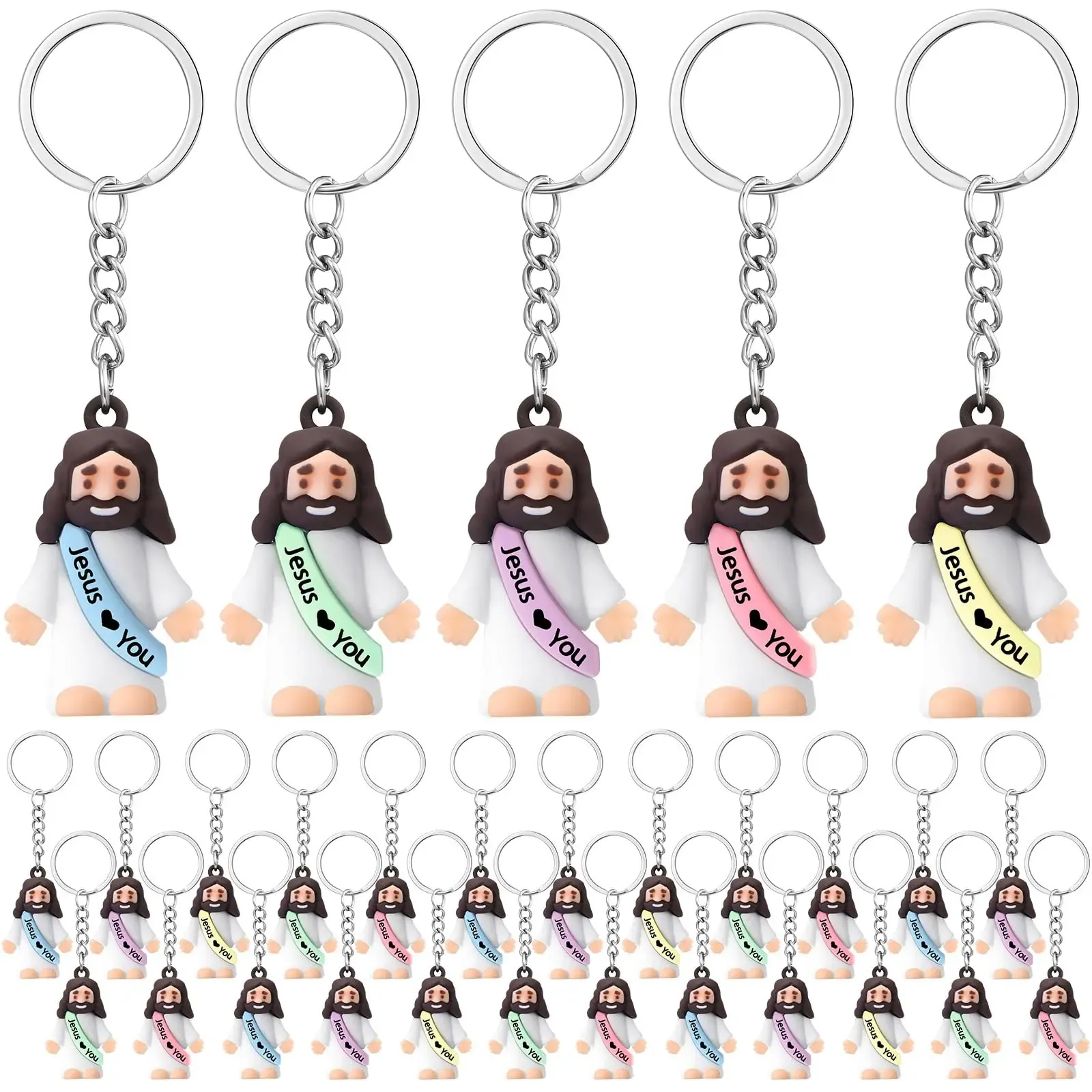 Jesus Loves You Mini Keychains, 24/48 Pcs