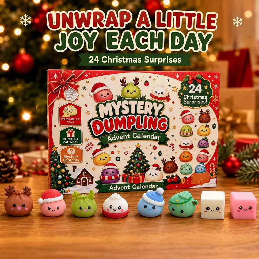 Christmas Mini Squishies Advent Calendar 2026, 24-Day Holiday Countdown Fidget Stress Relief Set, Cute Dumpling Squeeze Figures for Indoor Recreation, Stocking Stuffers, Xmas Party Favors, Small Surprise Gifts for Kids Teens Adults
