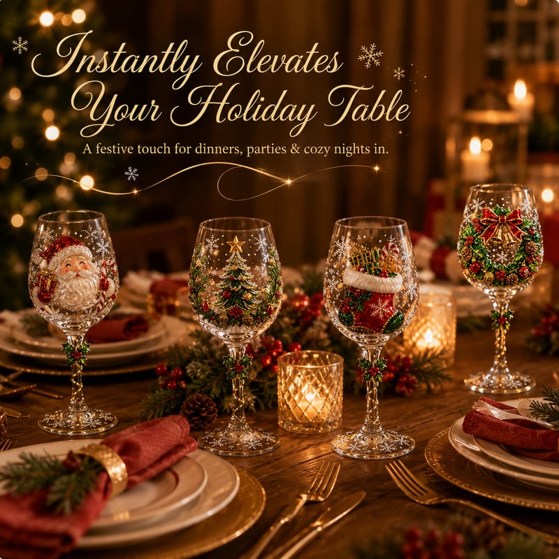 🔥 Last Day 56% OFF🥂Christmas 3D Wine Glass Collection Gift Box Set ✨