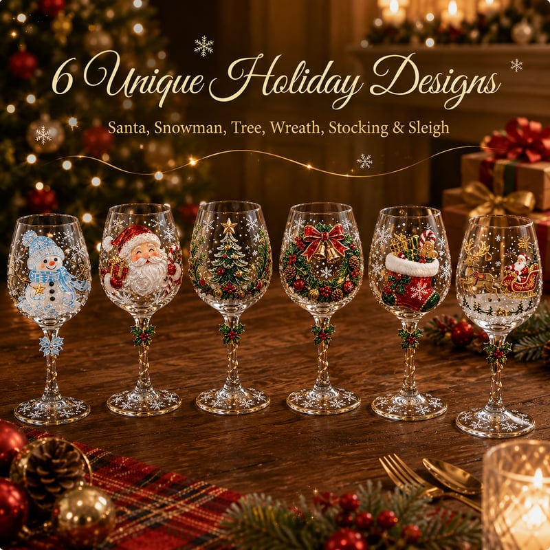 🔥 Last Day 56% OFF🥂Christmas 3D Wine Glass Collection Gift Box Set ✨