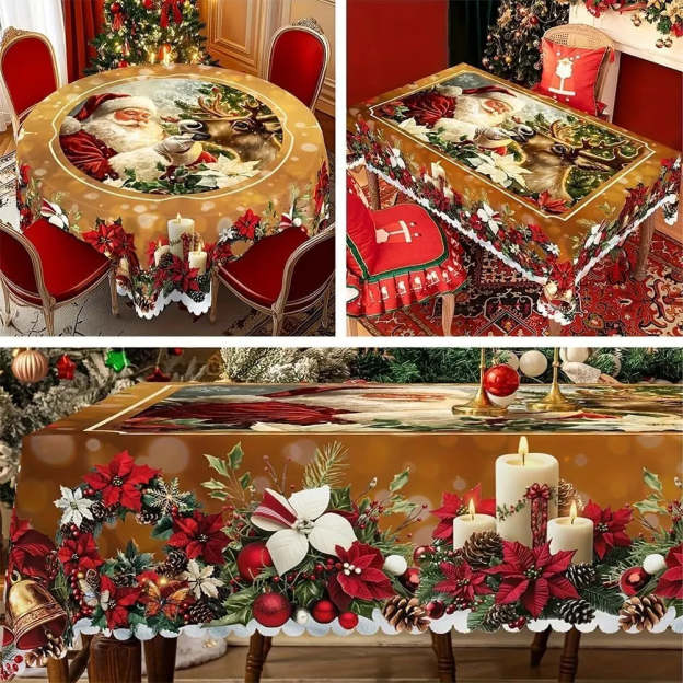 🔥 Last Day 53% OFF 🎄🎅Vintage Christmas Holiday Tablecloth