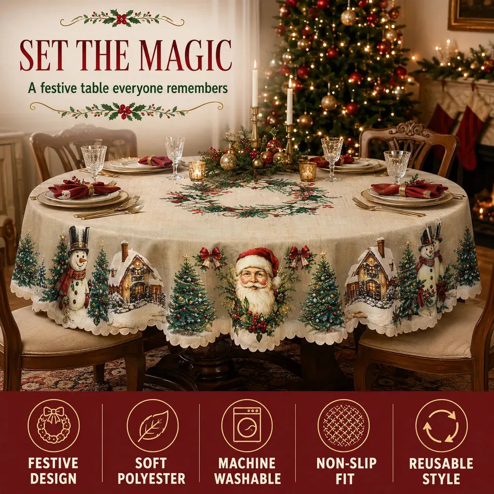 🔥 Last Day 53% OFF 🎄🎅Vintage Christmas Holiday Tablecloth