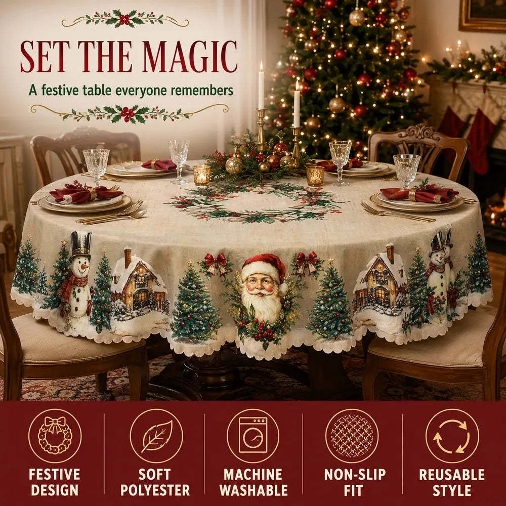 🔥 Last Day 53% OFF 🎄🎅Vintage Christmas Holiday Tablecloth
