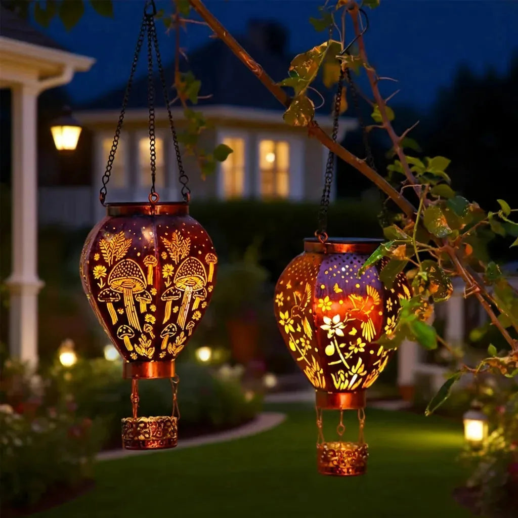 🔥 Last Day 72% OFFSolar Hot Air Balloon Lantern – Auto-On, Hollow-Out Projection, Weatherproof