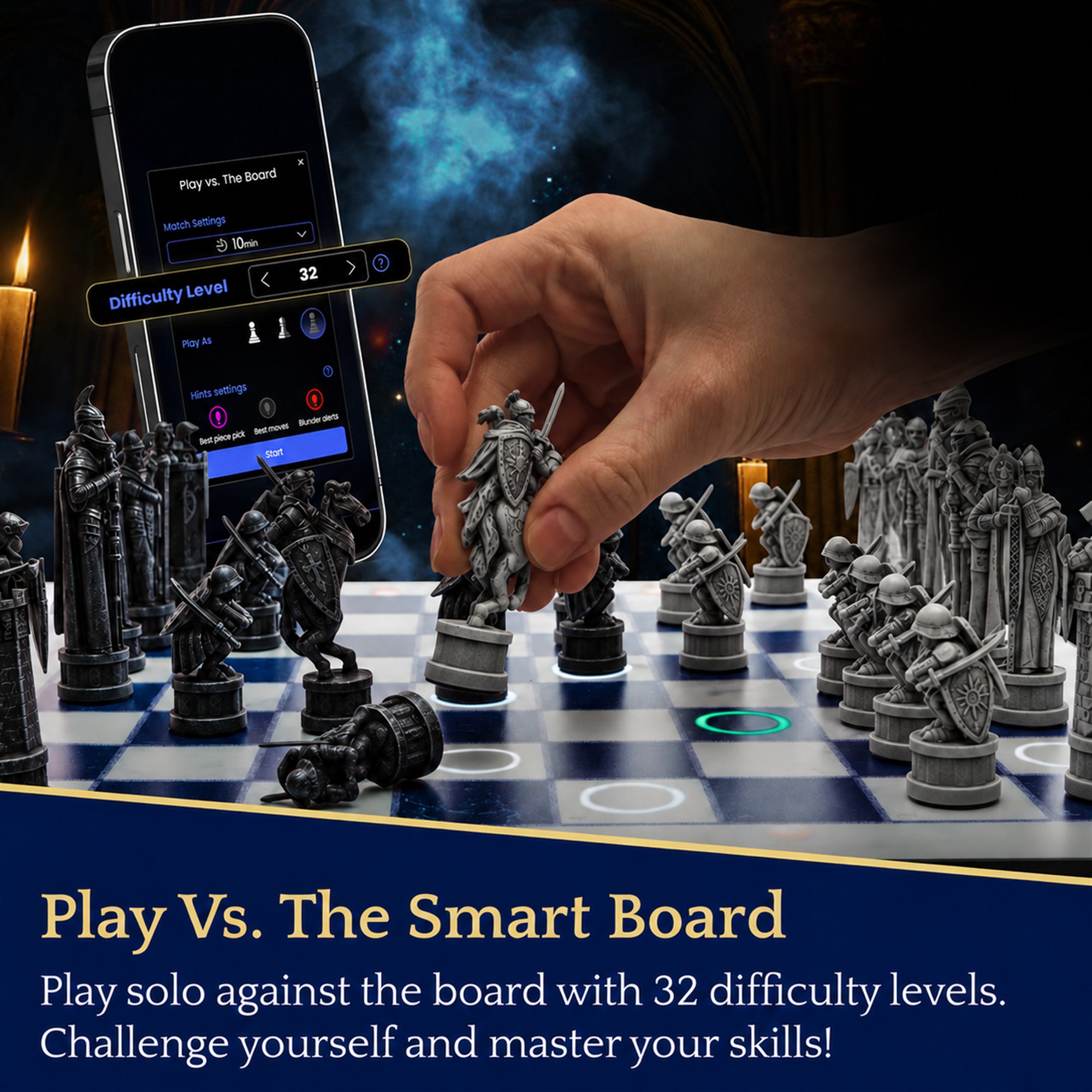  Chess Set Smart Electronic Board Game. Wizards Chess with App