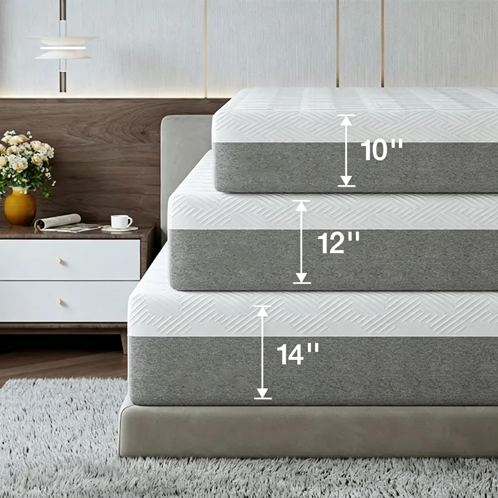 Gel Memory Foam Mattress, Medium Firm Foam Bed