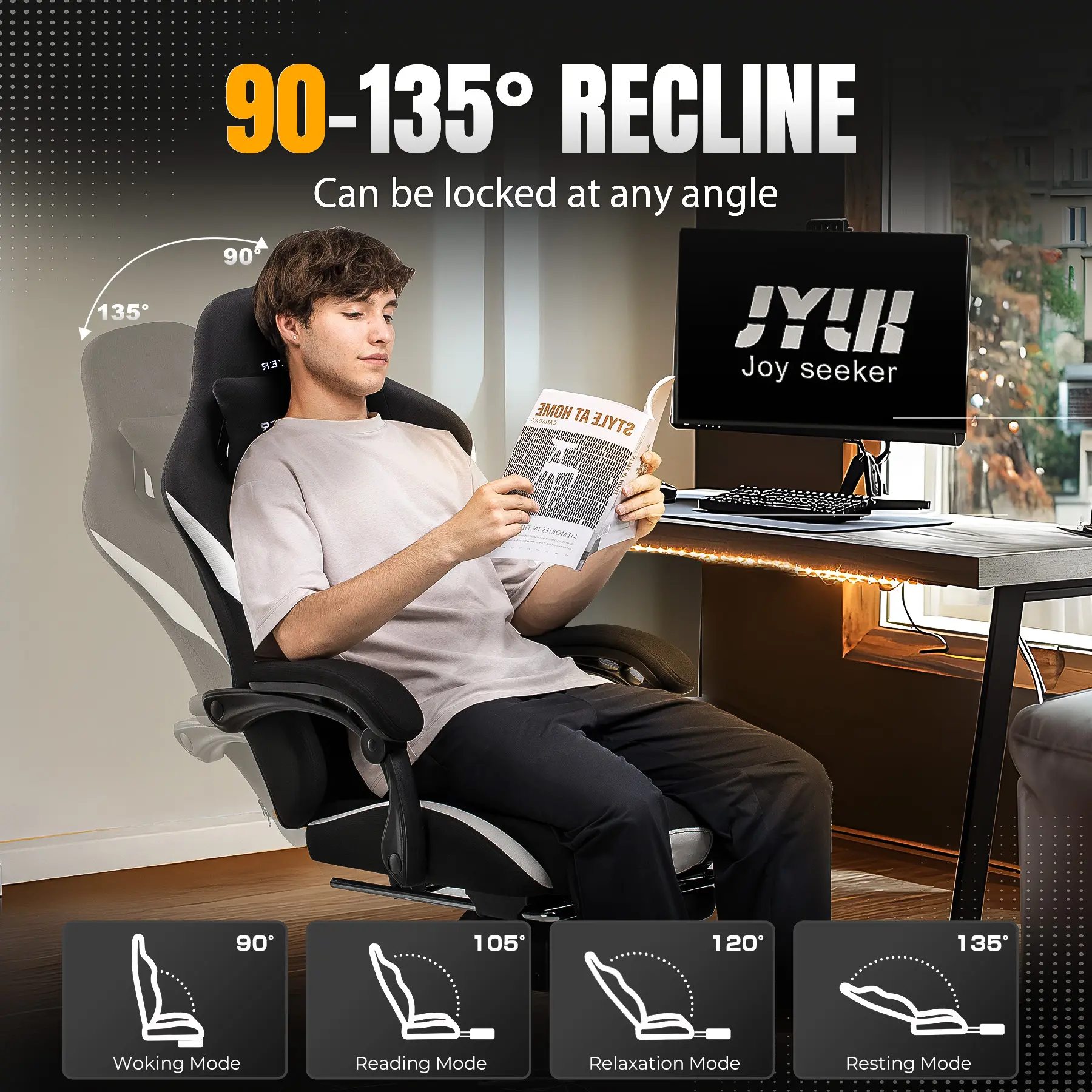 【Deals for You】Ergonomic Office Gaming Chair - Pocket Spring Cushion, Memory Foam Lumbar Pillow, Reclining Mesh Swivel Rolling Task Chair Furniture,Easy Assembly,Comfortable,Gift Idea