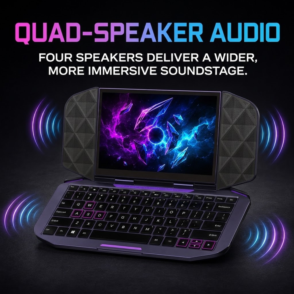 Dual Play Mini – 8" 2-in-1 Windows Gaming Handheld with Built-In Keyboard