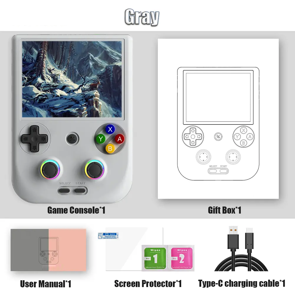 RG DS Handheld Gaming Console - 4" IPS Dual Screen, Android, 4000mAh Flip-Style Player, 5V Input, Rechargeable Portable Console, Cool Gadgets, Gaming Stuff, Teen Boy Gift, Outdoor Use,sohochic