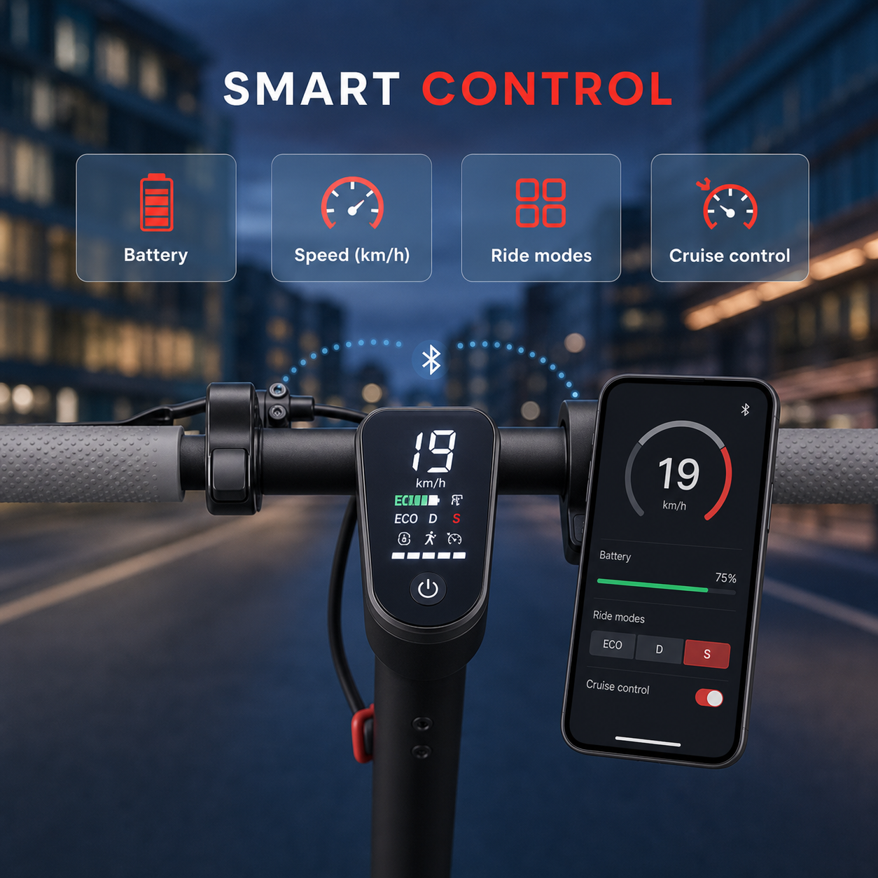 Electric Scooter - 350W Motor, 36V Battery, 19mph Max Speed, 3-Speed Modes, 12-15 mi Range, App-Controlled, Dual ABS Brakes, Portable Foldable, Fitness Use, Ideal Gift for Family & Friends, Dual Brakes Scooters