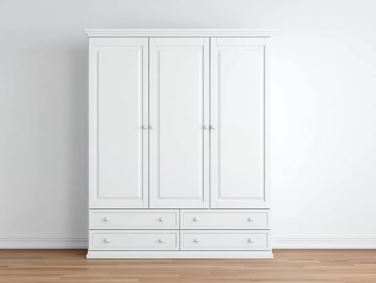 Armadio 220×60×220 cm - legno bianco stile elegante con ante per camera da letto-Nisolointerior