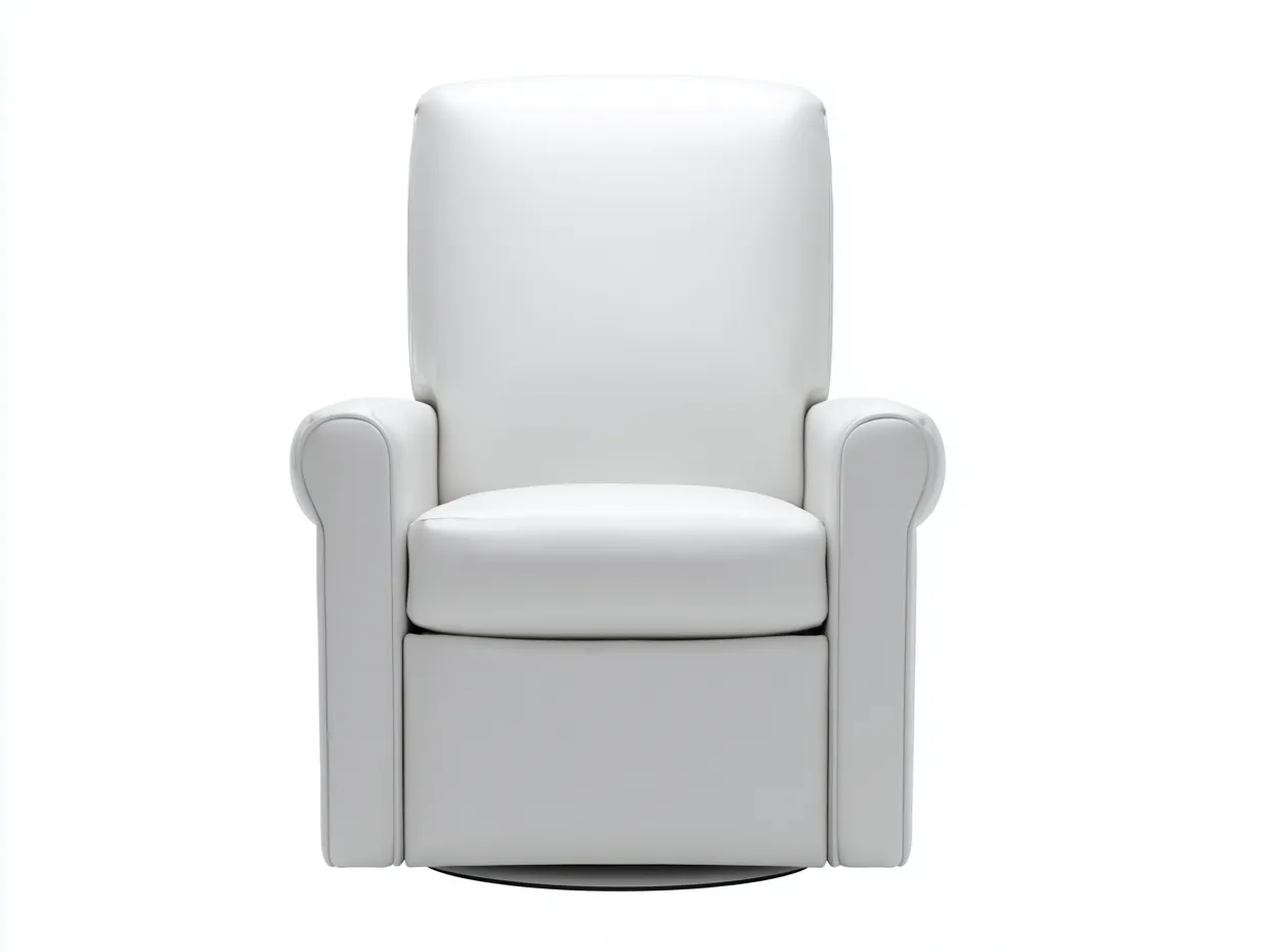 Poltrona 82×88×96 cm - pelle sintetica bianca design moderno girevole per soggiorno-Nisolointerior