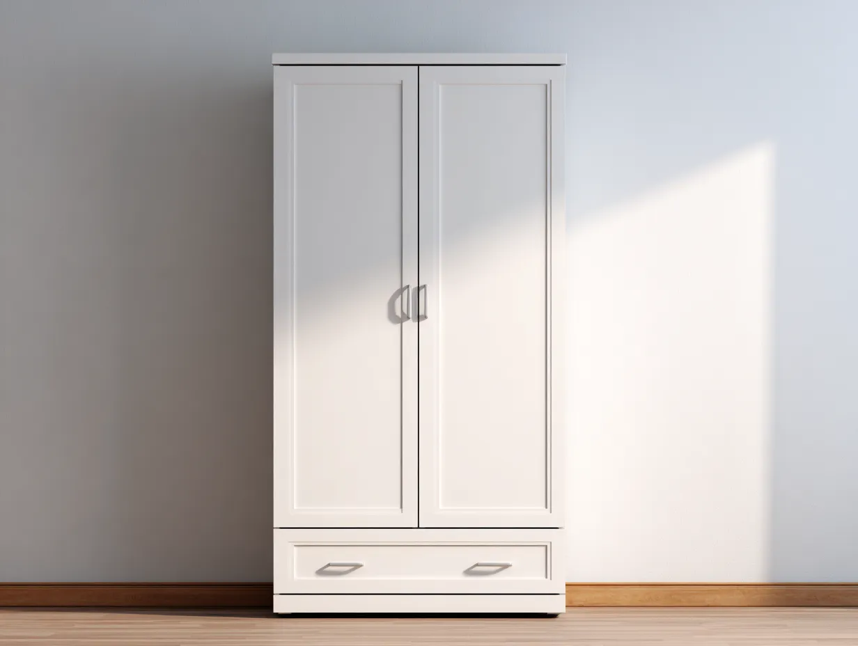 Armadio 80×52×180 cm - legno bianco - salvaspazio per camera da letto-Nisolointerior