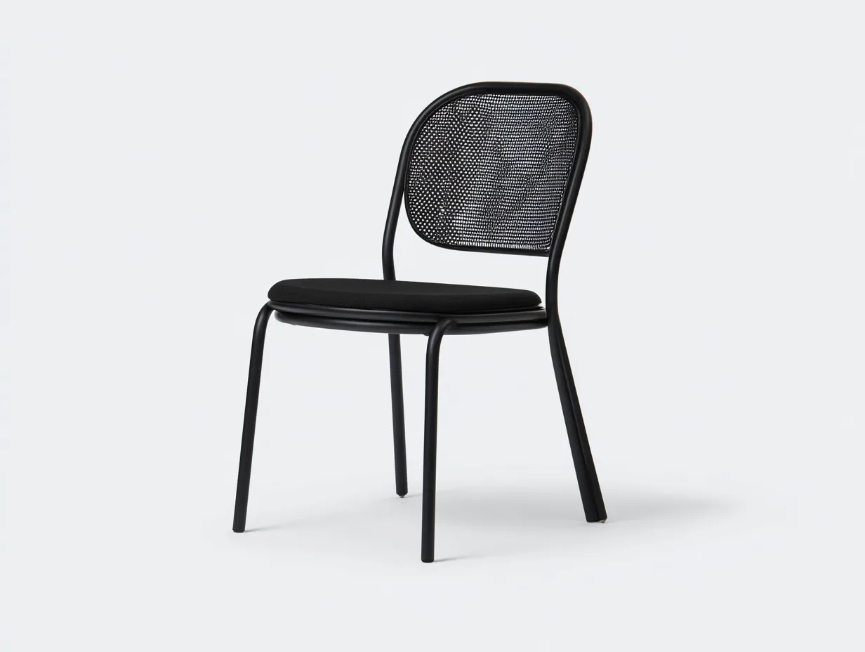 Sedia Da Pranzo 56×60×82 cm - nero - sedia da esterno in metallo stile moderno-Nisolointerior