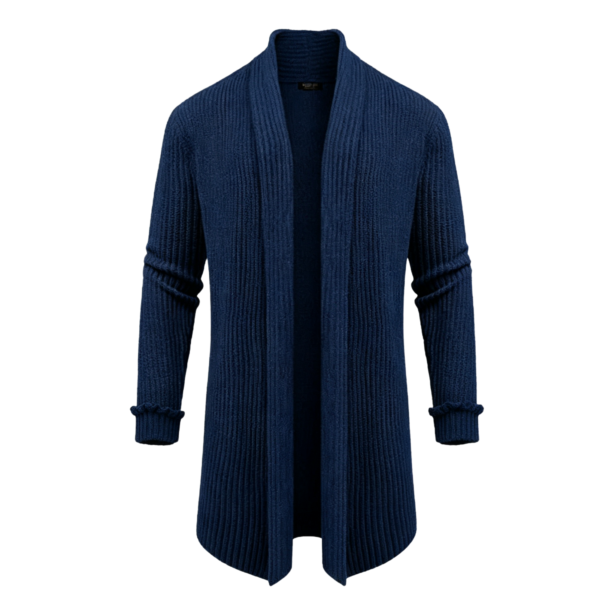 Men's Fashion Shawl Collar Long-Sleeve Fitted Plain Knit Cardigan