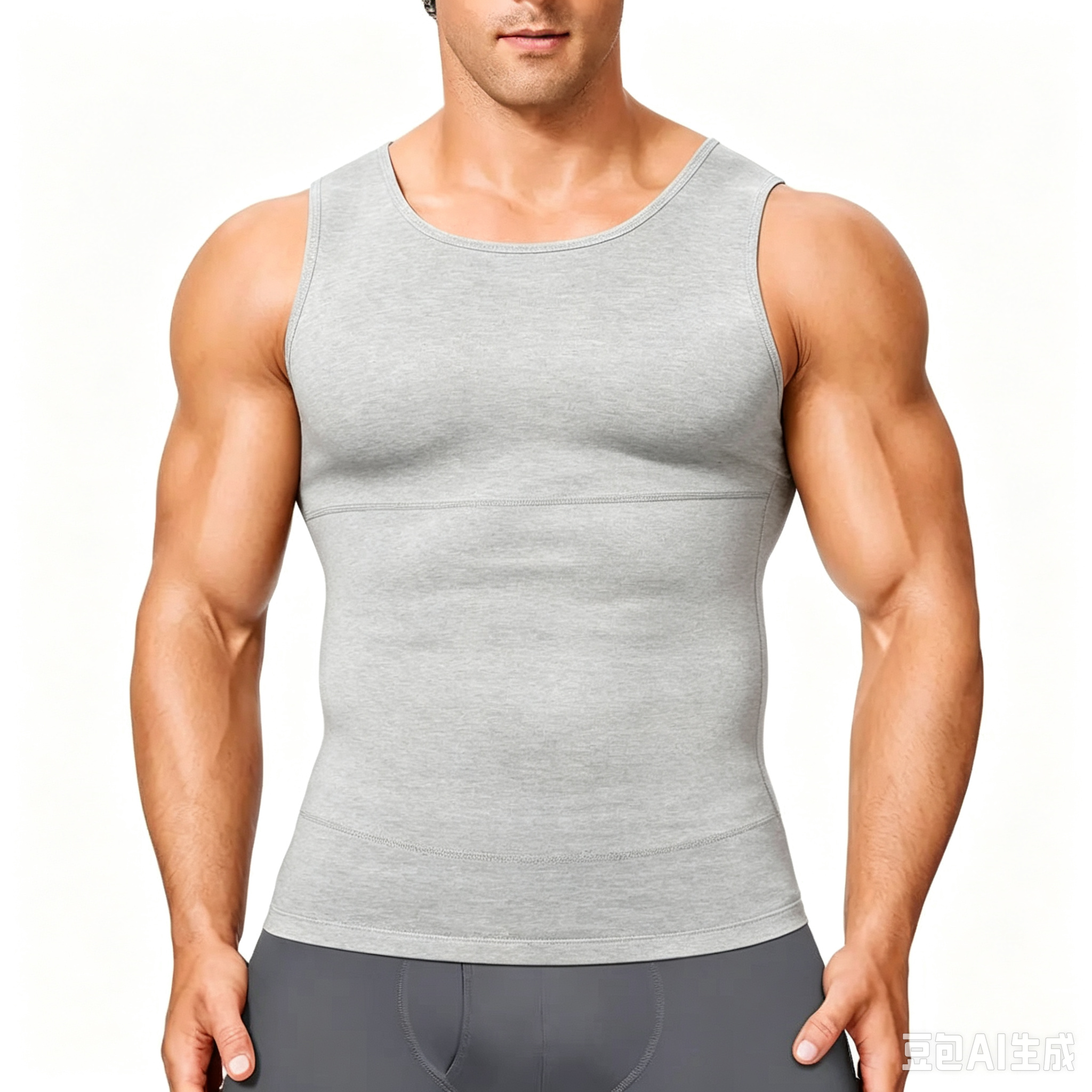 Men’s Silky Soft Compression Shapewear Tank, Slimming Body Shaper Vest with Waist & Chest Support