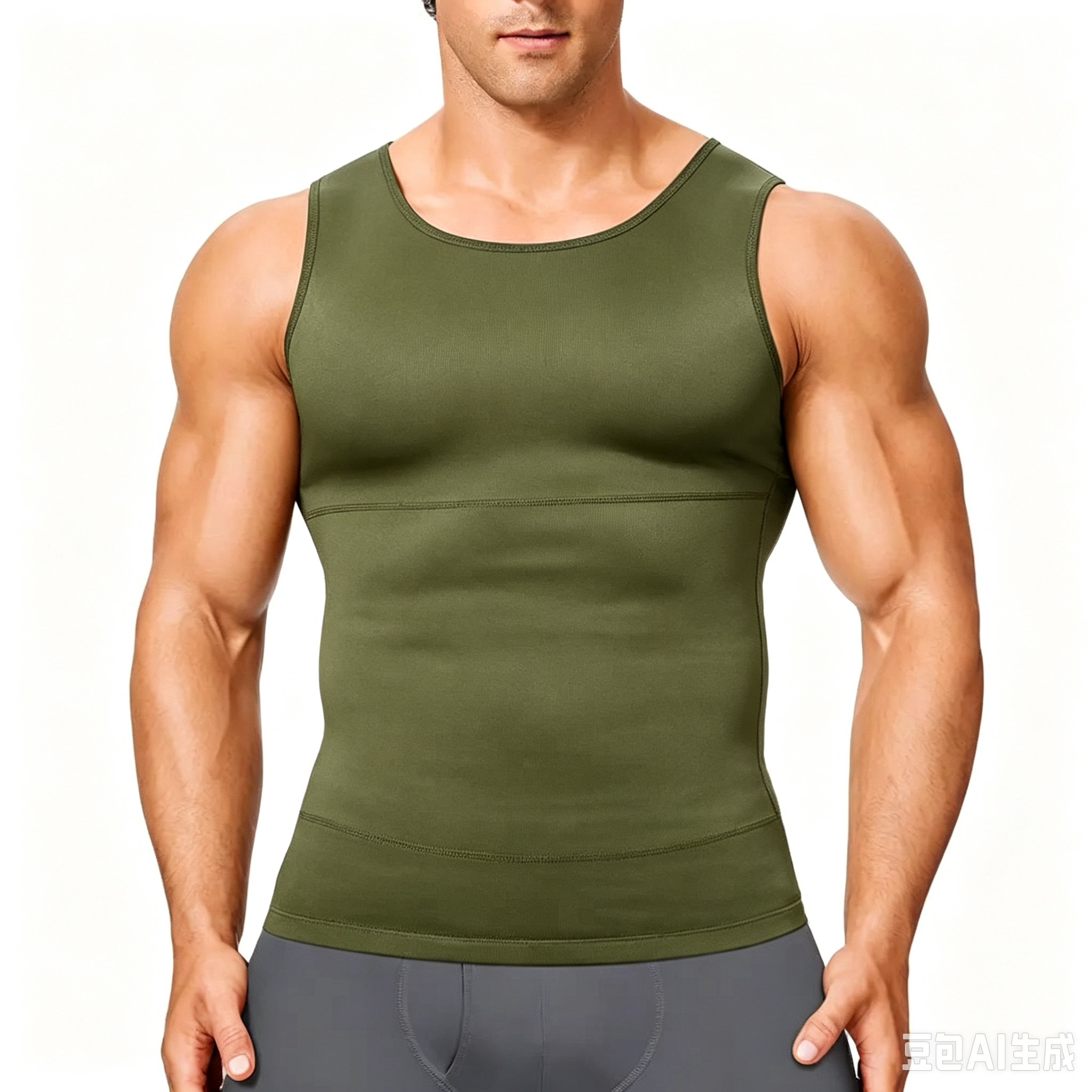 Men’s Silky Soft Compression Shapewear Tank, Slimming Body Shaper Vest with Waist & Chest Support