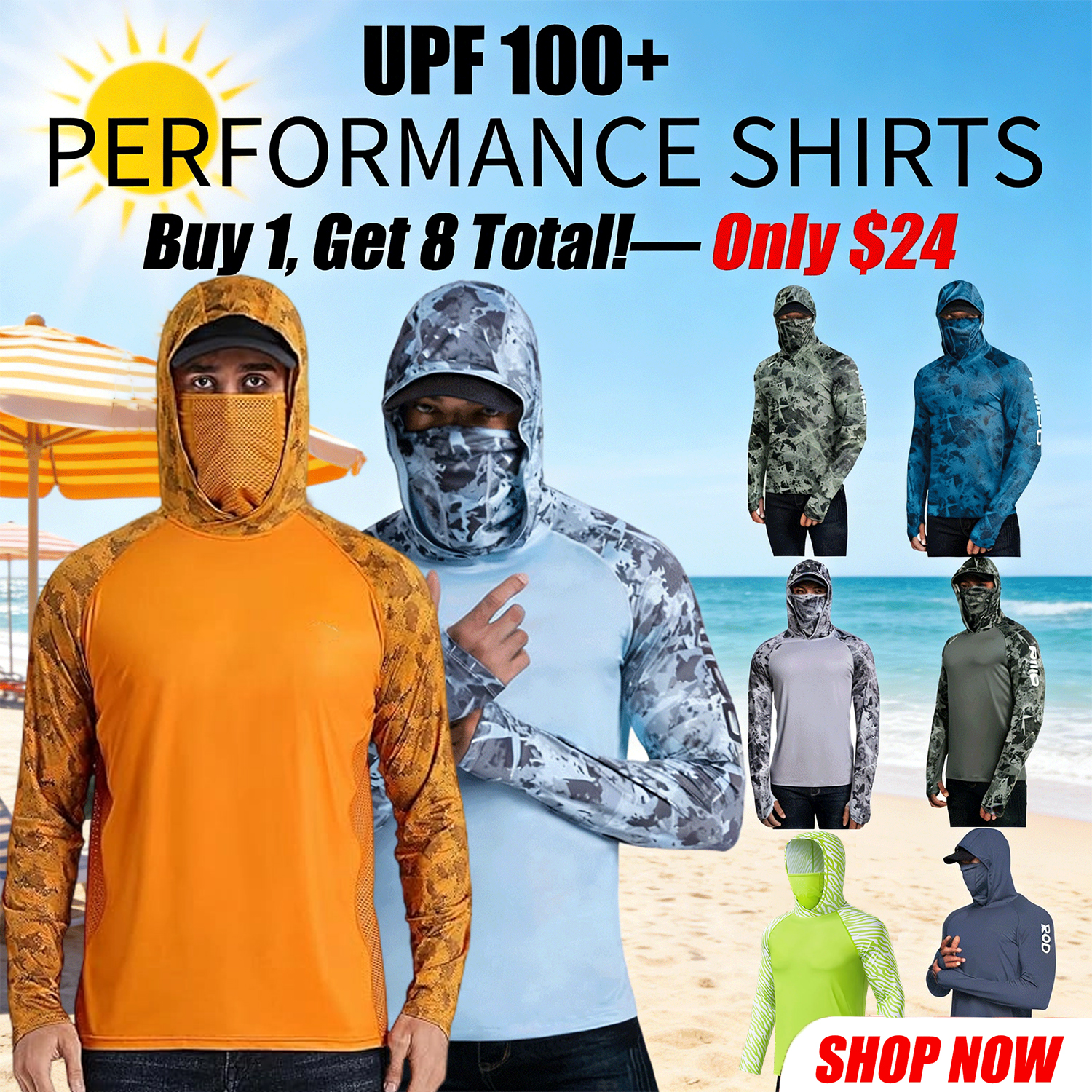 ☀️Men’s UPF 100 Sun Protection Hoodie with UV Detection