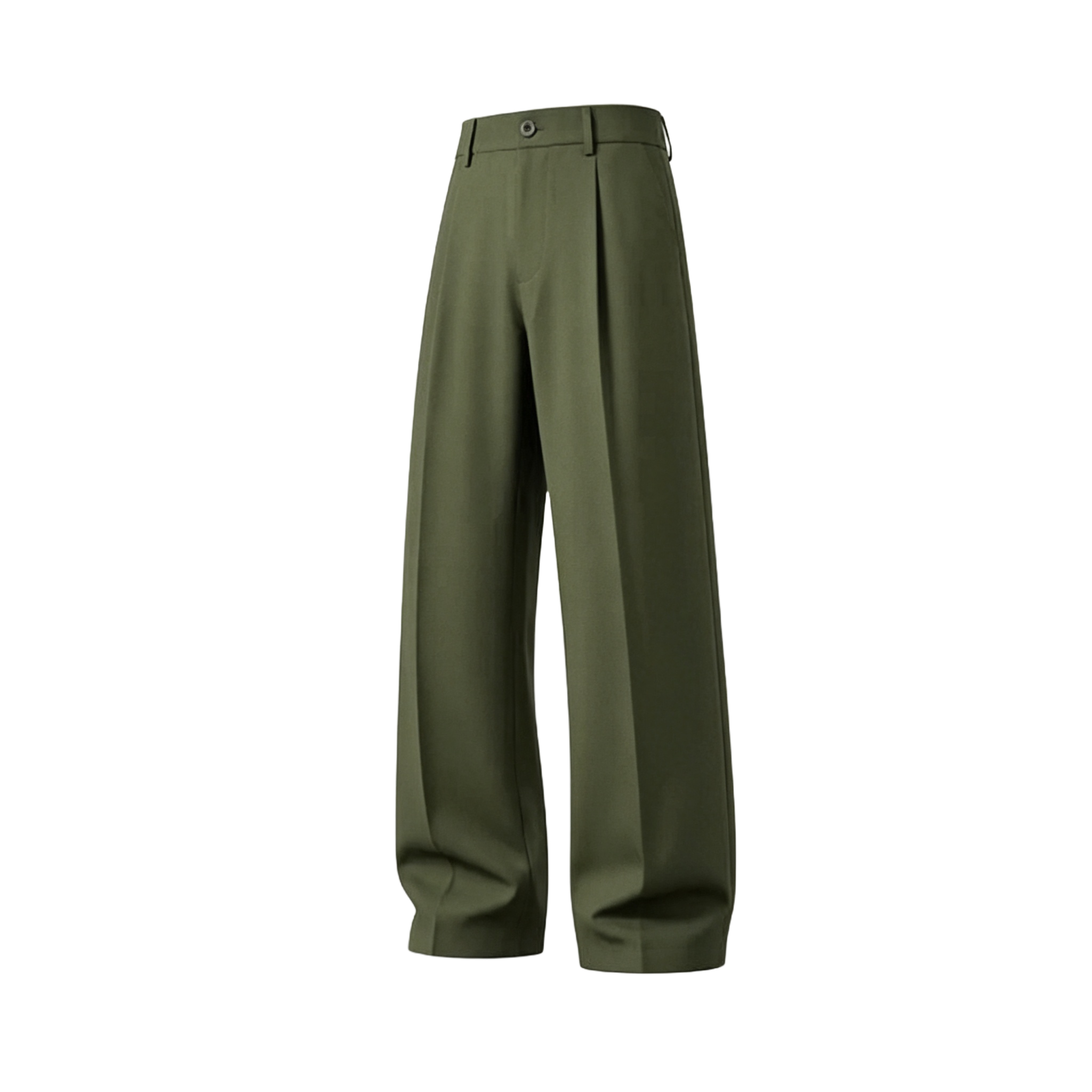 Men's cool‑touch fabric Business Casual Pants - High Waist, Loose Fit, Drapey Pleated Straight-Leg