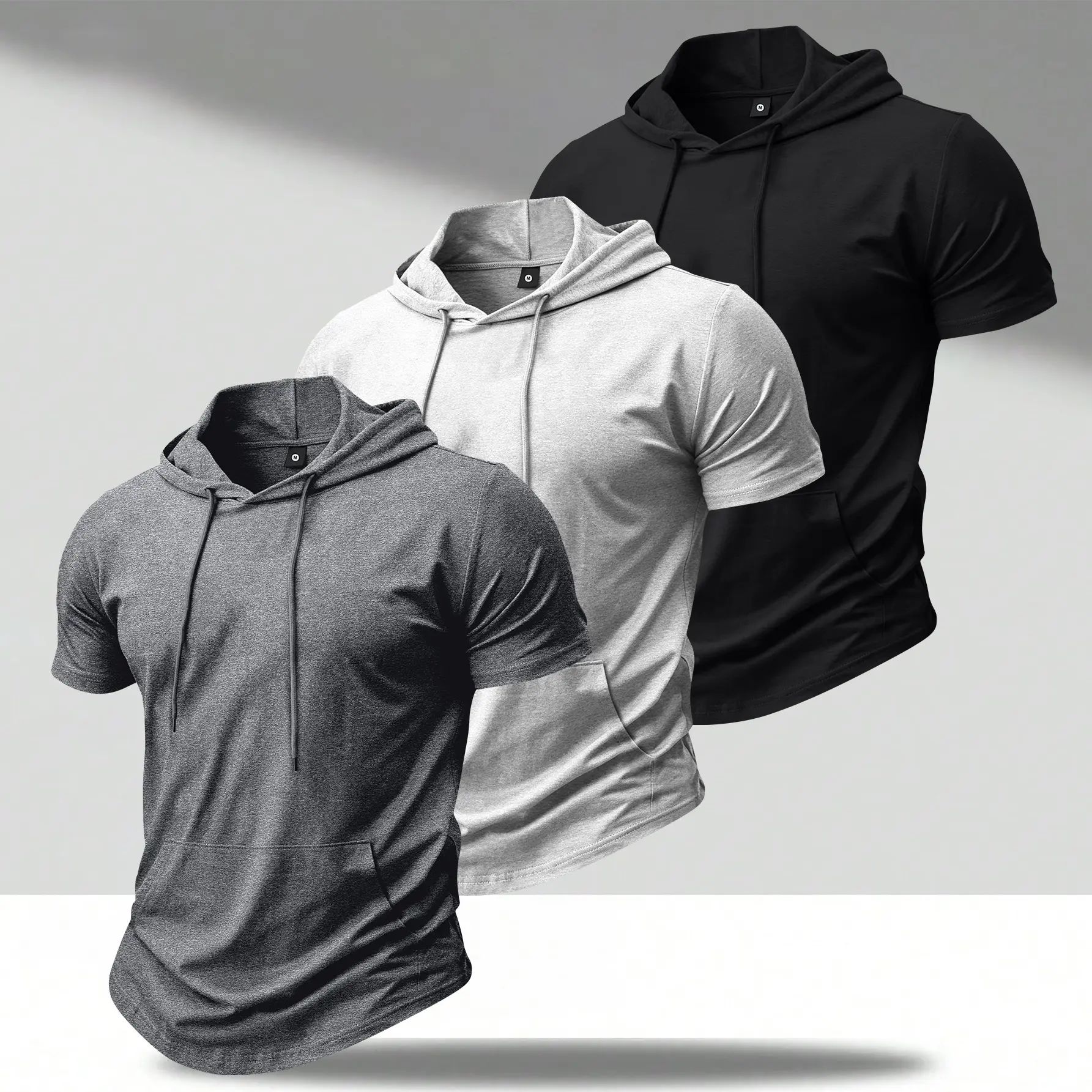 Men’s Lightweight Summer Hooded Short-Sleeve T-Shirt