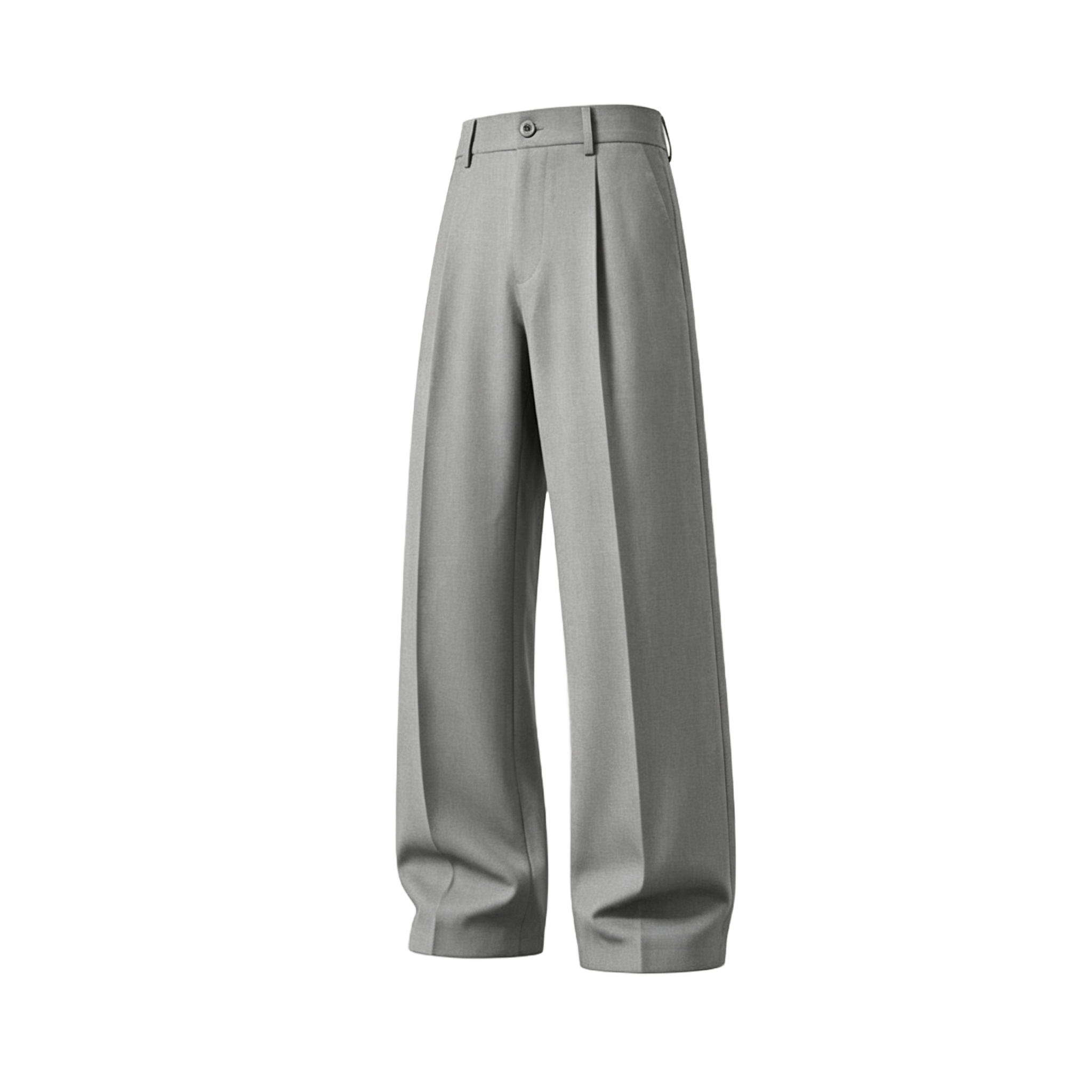Men's cool‑touch fabric Business Casual Pants - High Waist, Loose Fit, Drapey Pleated Straight-Leg