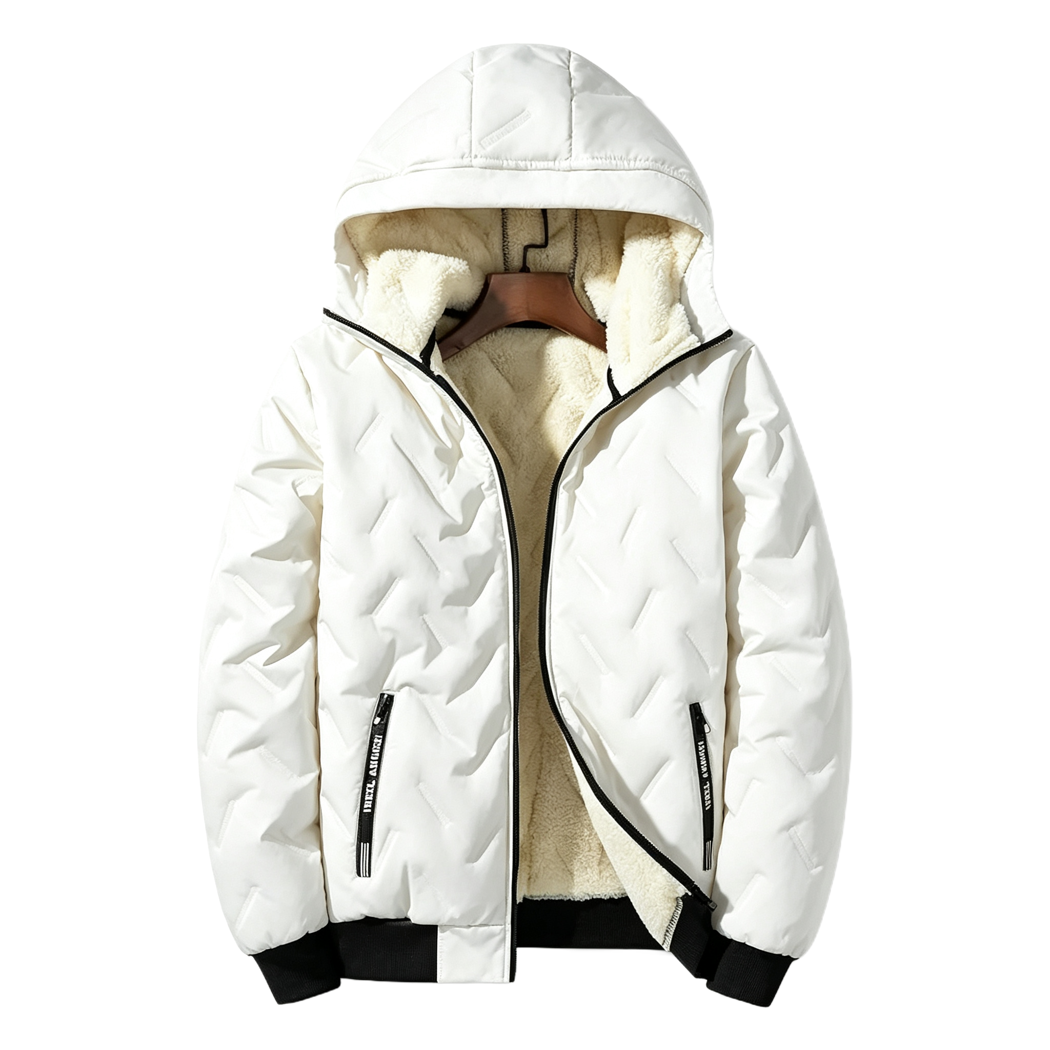Winter Coats Clearance —Hooded Cotton Jacket, Long Sleeve Tops, Fleece-Lined Warm Clothes with Ultrasonic Cotton Toothbrush Design Stylish