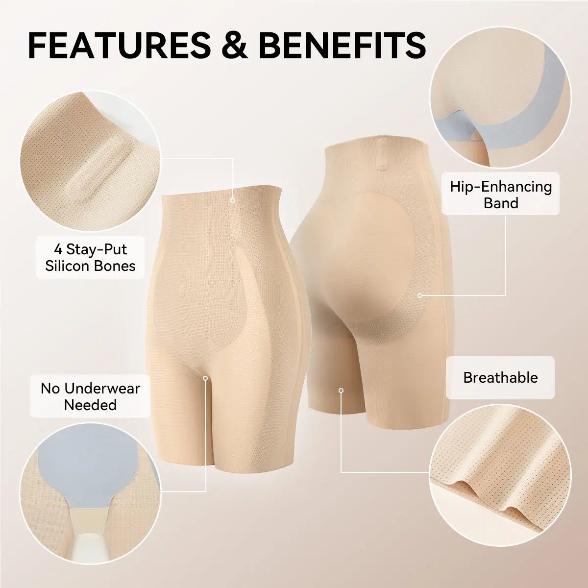 Women High Waisted Seamless Shapewear Shorts Tummy Control Butt Lift Faja Body Shaper Breathable Slimming High Waist Shaping