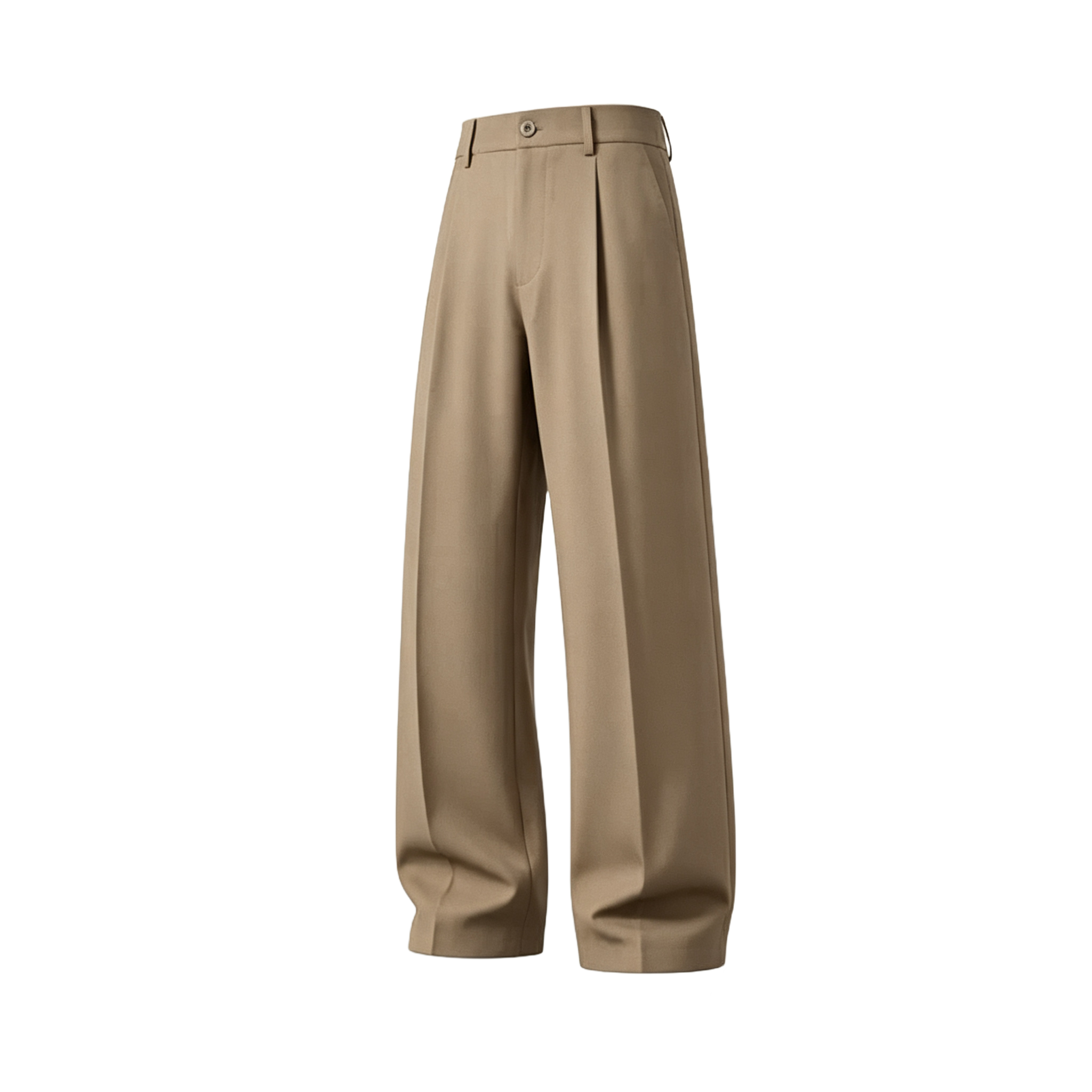 Men's cool‑touch fabric Business Casual Pants - High Waist, Loose Fit, Drapey Pleated Straight-Leg