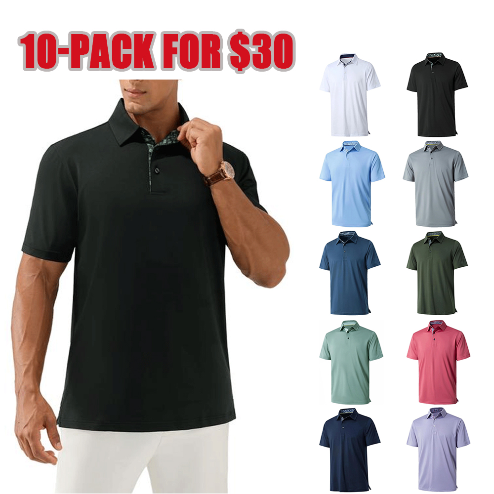 Men’s Performance Polo Shirt – Breathable Stretch Short Sleeve Casual Fit