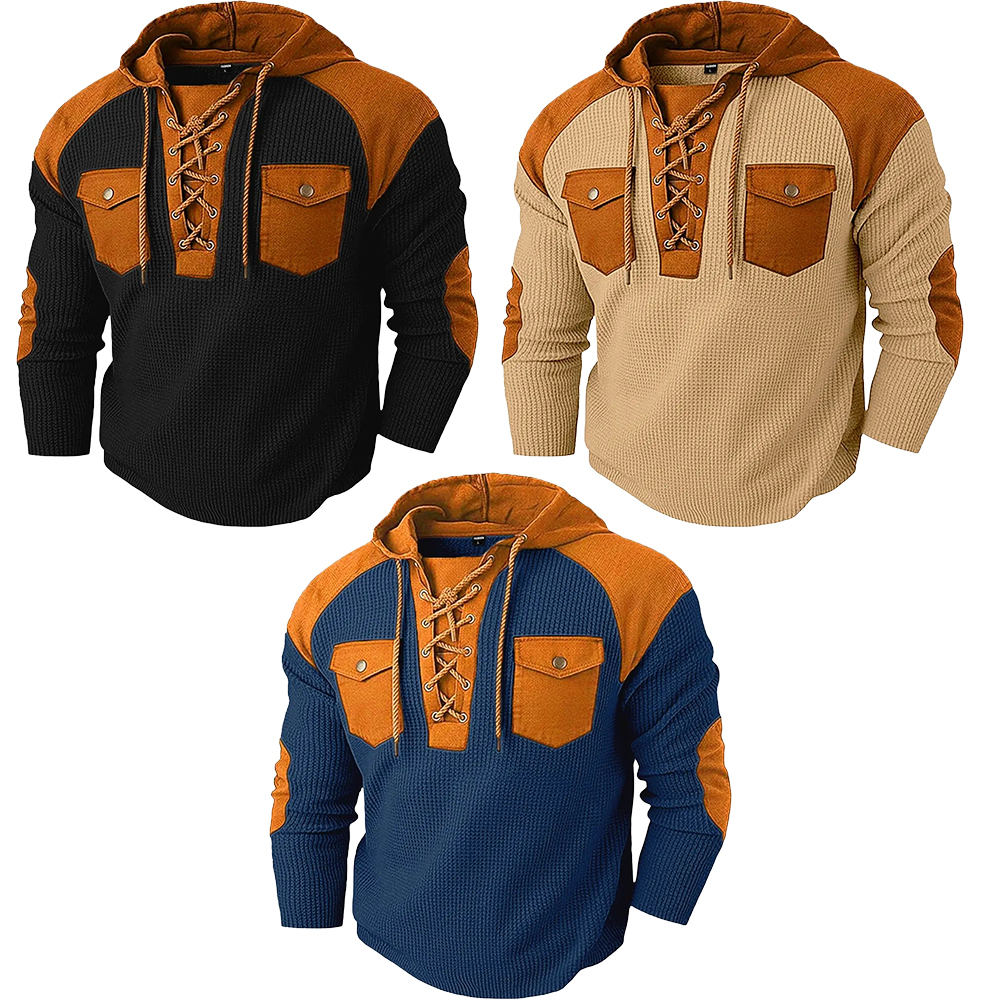 Men's hooded sweatshirt, new for autumn/winter, casual men's hoodie with drawstring and pockets