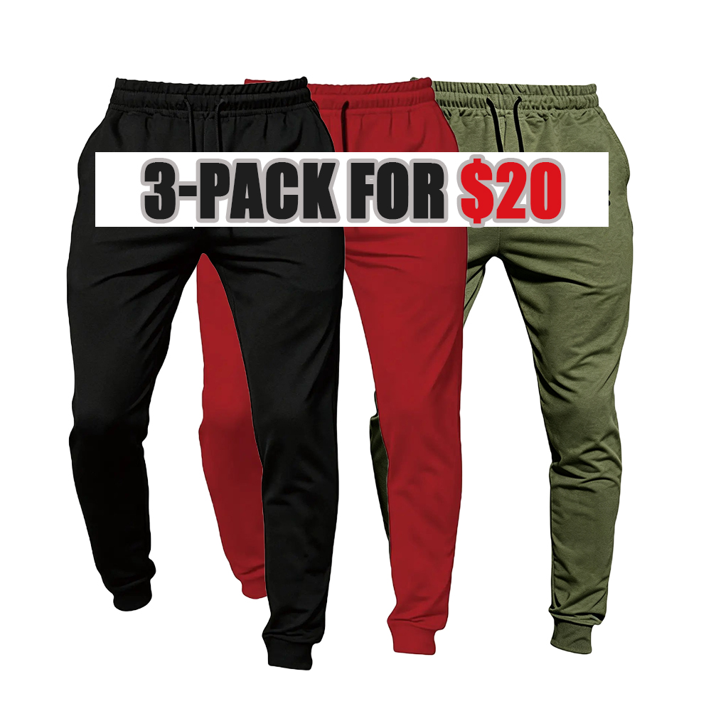 Men’s Casual Loose Joggers — Comfortable Fitness Long Pants with Pockets