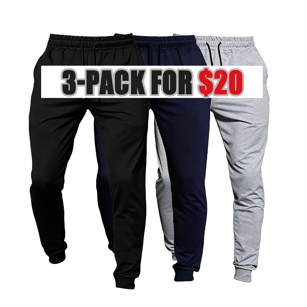 Men’s Casual Loose Joggers — Comfortable Fitness Long Pants with Pockets