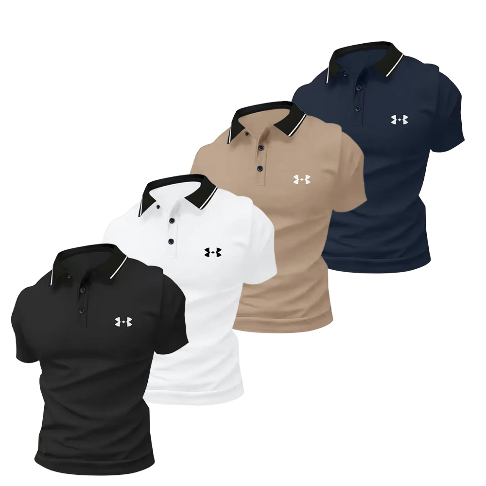 Men's Polo Shirts Set - Fashion Apparel, Men's Clothing, Short-Sleeve Casual Sportswear Tops, Breathable Fabric