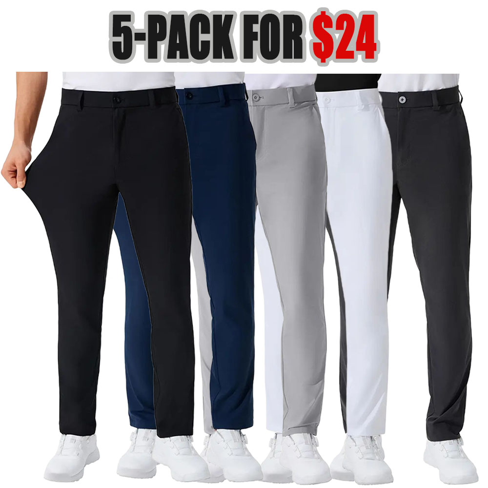 Men's Golf Pants 30"/32"/34" Inseam Lightweight Stretch Work Dress Pants Quick Dry Breathable Moisture Wicking Fabric