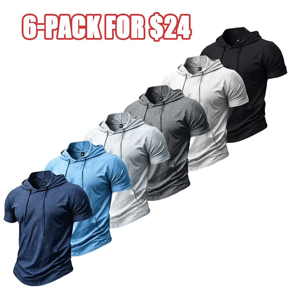 Men’s Lightweight Summer Hooded Short-Sleeve T-Shirt
