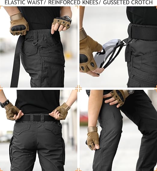 Men's Rip-Stop Tactical Pants Work Cargo Pants