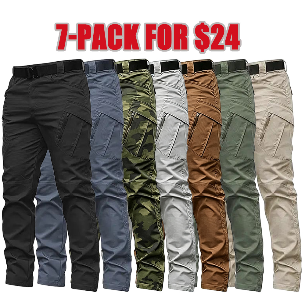Men’s Tactical Cargo Pants – Multi-Pocket Work Trousers, Durable Breathable Fabric, Straight Fit for Construction & Outdoor Wear