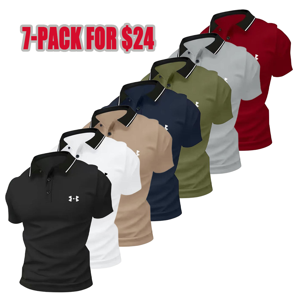 Men's Polo Shirts Set - Fashion Apparel, Men's Clothing, Short-Sleeve Casual Sportswear Tops, Breathable Fabric