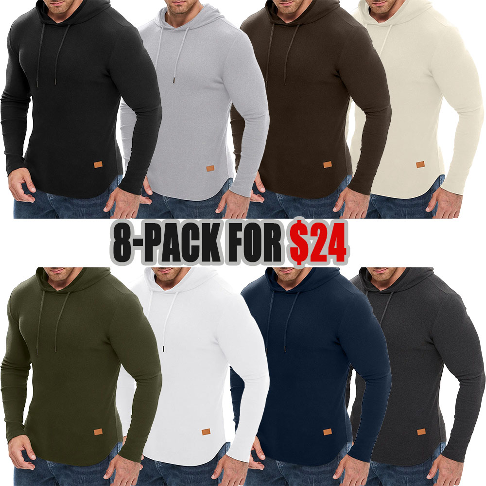 Mens Fashion Hoodies Fleece Long Sleeve Athletic Sweatshirt Pullover T Shirts