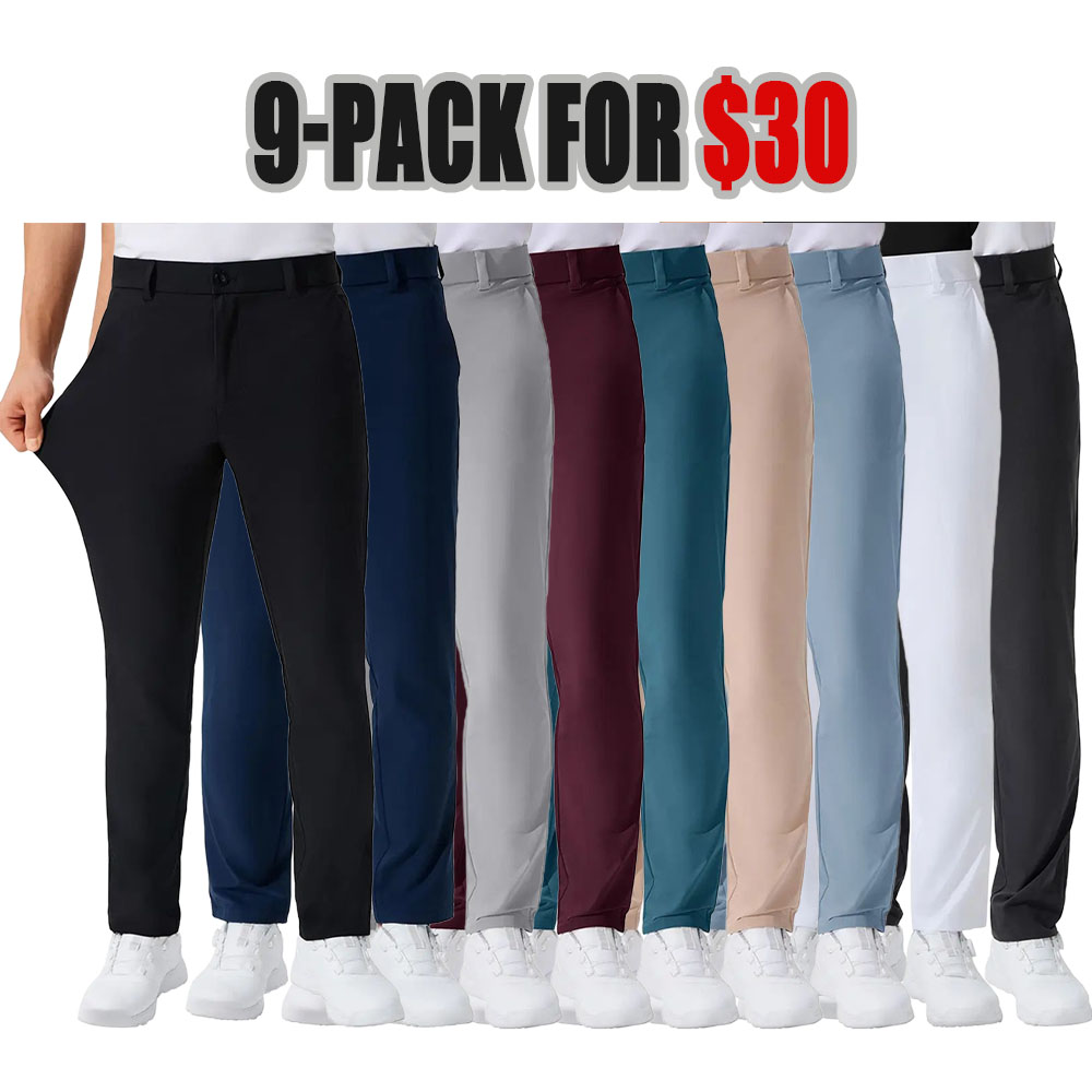 Men's Golf Pants 30"/32"/34" Inseam Lightweight Stretch Work Dress Pants Quick Dry Breathable Moisture Wicking Fabric