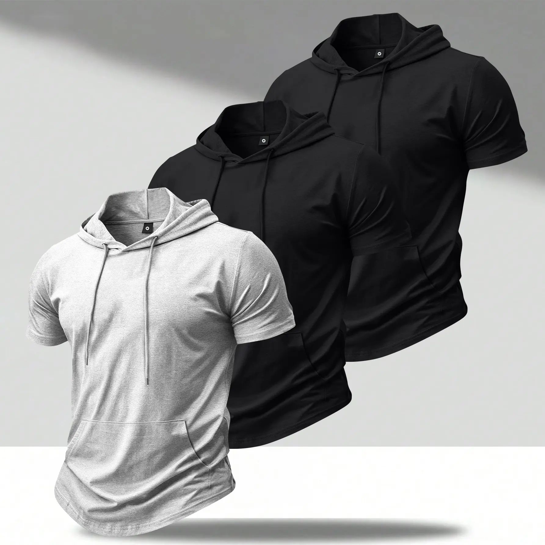 Men’s Lightweight Summer Hooded Short-Sleeve T-Shirt