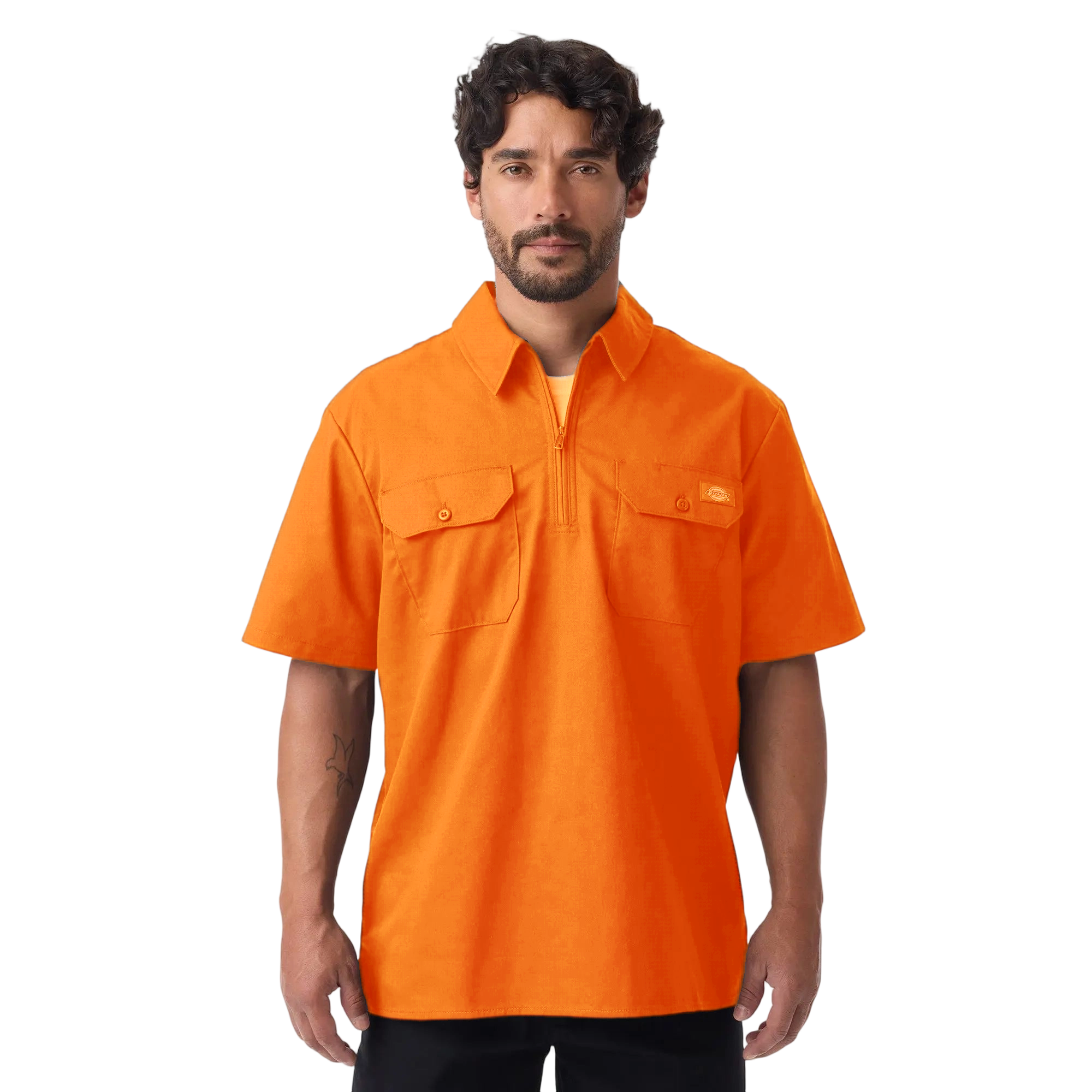 1/4 Zip Work Shirt, Relaxed Fit Full Zip, Workwear Style