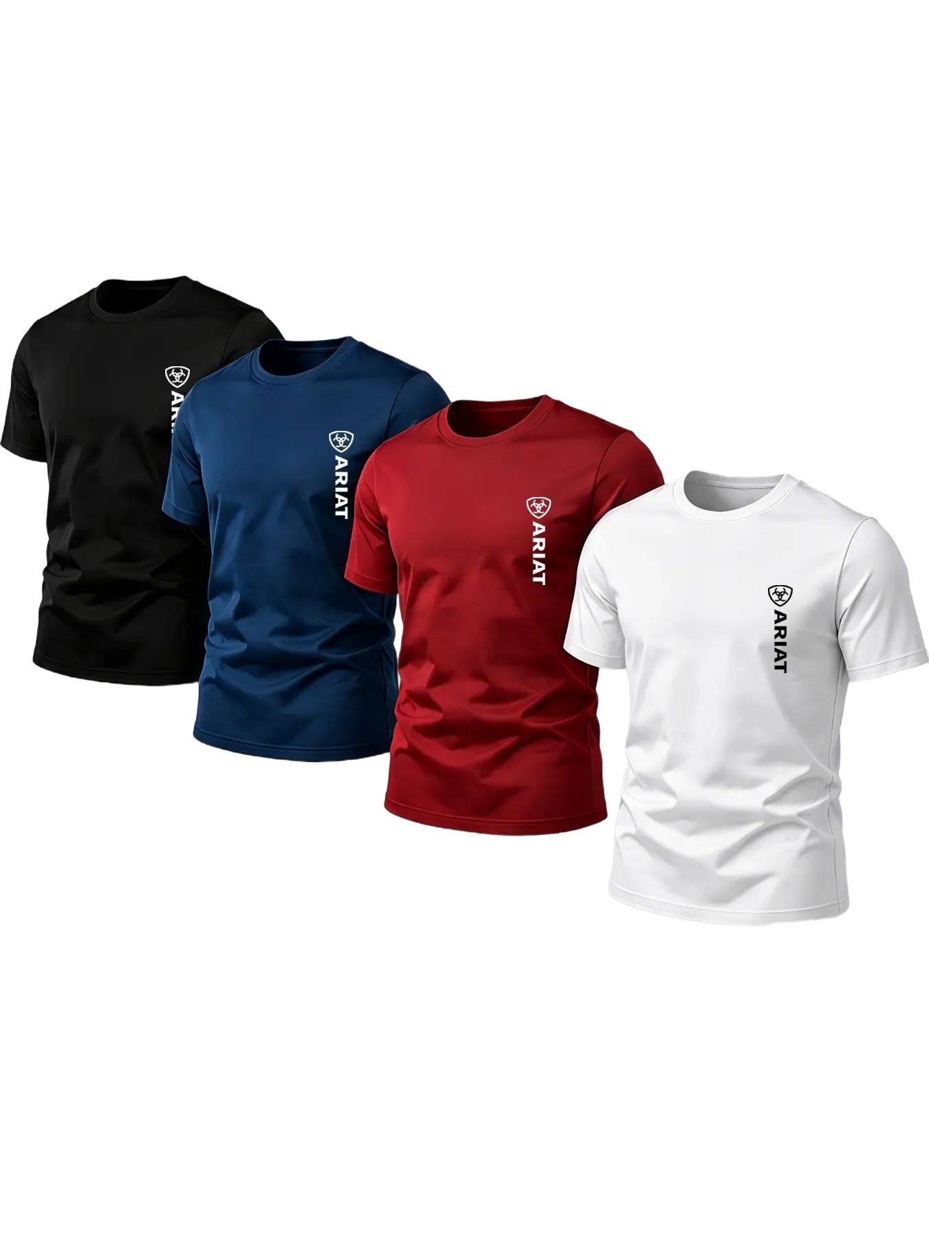 Summer American Vertical Shield Print Short Sleeve T-Shirt