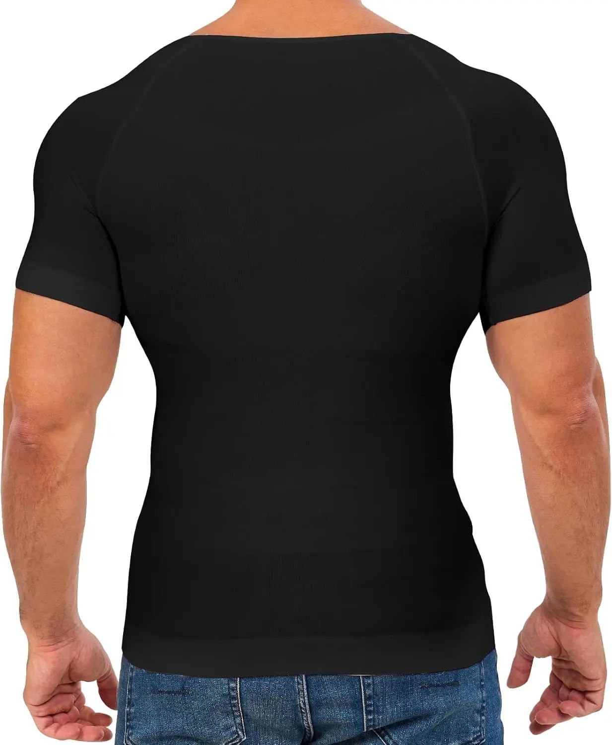 Menswear Compression Body Shaper Shapewear Stretchy Short Sleeve Shirt Breathable Lightweight Comfy Workout Tank Top