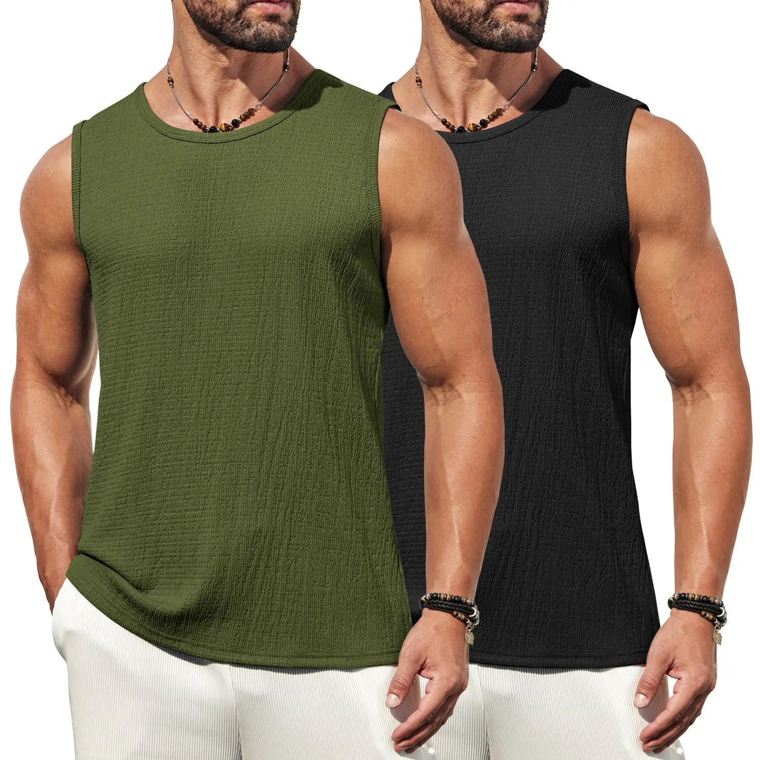 Men's Vests Casual Tank Tops Knit Sleeveless Lightweight Tee Muscle Basic T Shirts