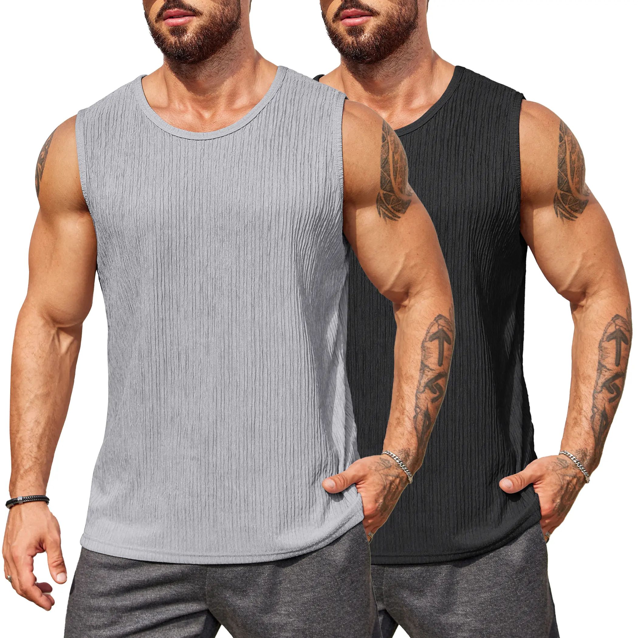 Men's Vests Casual Tank Tops Knit Sleeveless Lightweight Tee Muscle Basic T Shirts