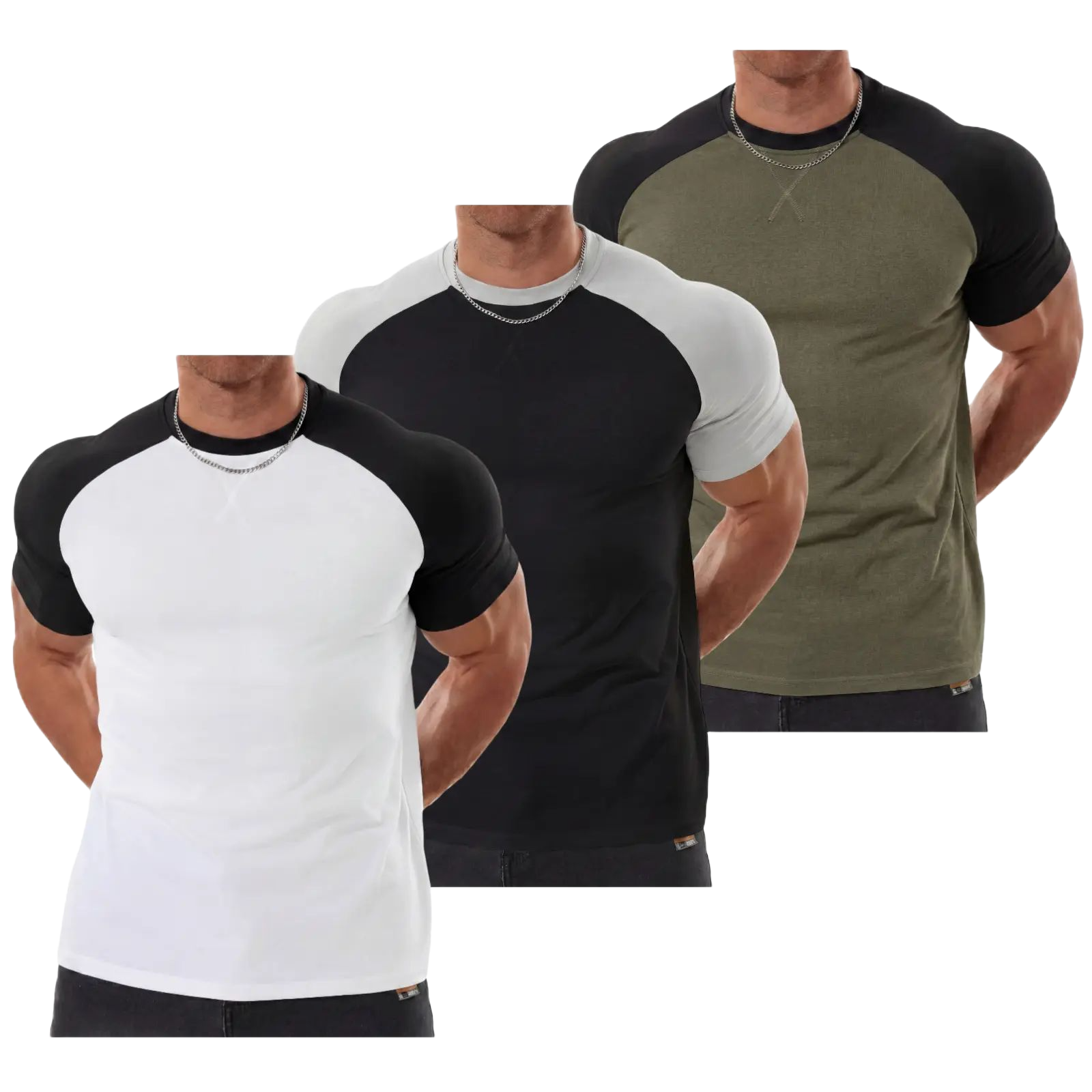 Men's Raglan Sleeve Tee, Arm-Enhancing Sleeves, Lightweight & Breathable, Universal Fit Design