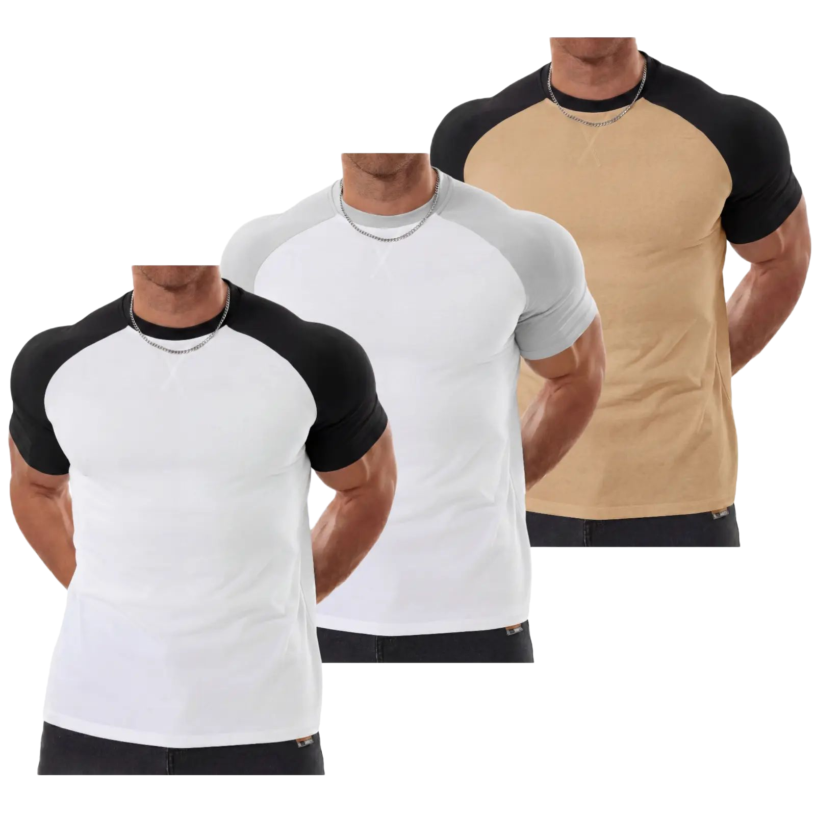 Men's Raglan Sleeve Tee, Arm-Enhancing Sleeves, Lightweight & Breathable, Universal Fit Design